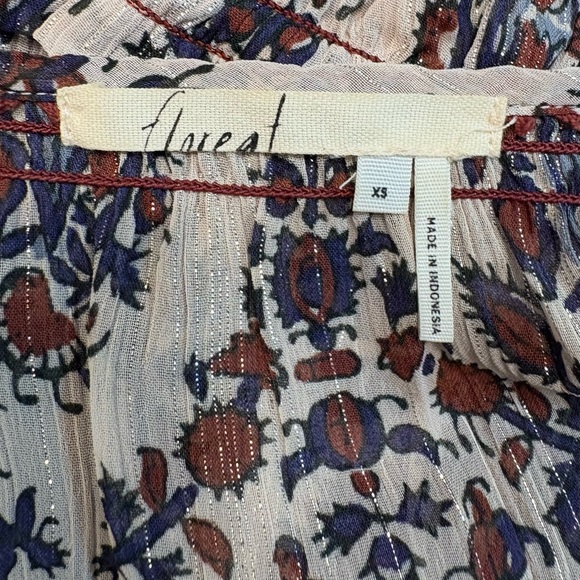 Anthropologie Floreat, Zharah Paisley Boho Peasant Minidress, Size XS - Picture 10 of 14